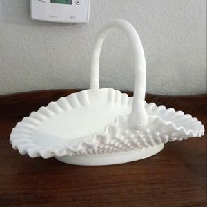 Rare shaped Fenton Milk glass basket